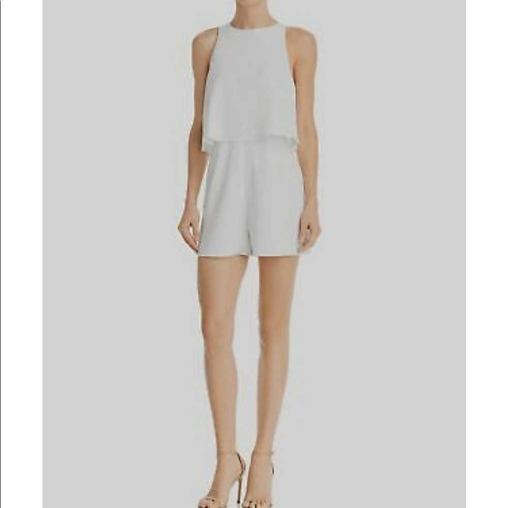 Do + Be White Popover Layered Sleeveless Romper L